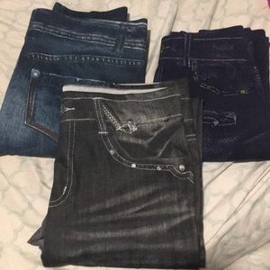Bundle of 3 jean print leggings